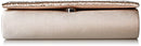 JESSICA MCCLINTOCK CHLOE SATIN PLEATED RHINESTONE CLUTCH PURSE 4"X8"X2 CHAMPAGNE - Brand New