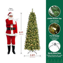 SHareconn Prelit Artificial Pencil Christmas Tree 6FT & Warm White Lights - Brand New