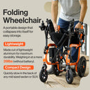 SuperHandy Electric Wheelchair GUT155 (220Lbs) - Orange/Black Like New