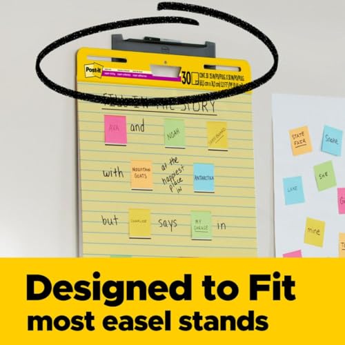 POST-IT SUPER STICKY EASEL PAD SHEETS, YELLOW PAPER WITH LINES 4 PACK - YELLOW - Like New