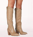 B0C386C5SW BILLINI Women's Finley Cowboy Boots (Size 7, Taupe) - Brand New
