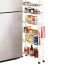 Slim Rolling 6-Tier Shelf Metal 6" Narrow Storage W/Scroll Design B07P6MHBR1 - Brand New