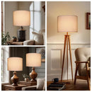 Extra Large B0F9PPHNNJ White Lamp Shades Set of 2 Natural Linen - Brand New