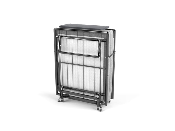 75" x 31" Folding Bed withMemory Foam Mattress Fabric Storage Pockets - Black - Like New