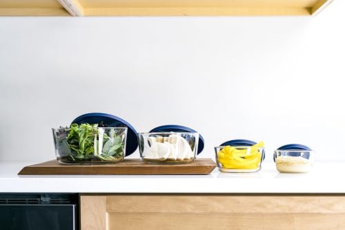 DURA LIVING 8-Piece Glass Food Storage Containers Set (4 Containers + 4 Lids) - Brand New