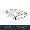 10PBECBF AMAZON BASICS METAL PLATFORM BED FRAME QUEEN 10" HIGH - BLACK - Like New