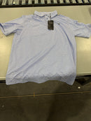 CALLAWAY GOLF MEN'S STRIPED GOLF POLO SHIRT SHORT SLEEVE - LARGE - WHITE/BLUE - Brand New