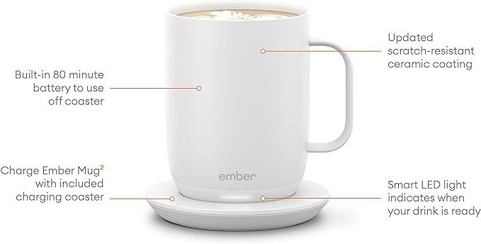 Ember - Temperature Control Smart Mug 2 14 Oz App-Controlled Heated Coffee Mug Like New