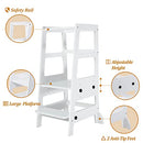 ZYTTY TODDLER STEP STOOL, WOODEN HELPER WHITE - VC-SS03W - WHITE - Like New