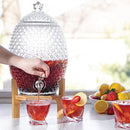KITCHENTOOLZ 2.5 GALLON GLASS ICED BEVERAGE DISPENSER P-N-002 - CHISELED GLASS - Like New