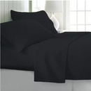 LUXURY HOME 4-PIECE 1800 THREAD COUNT MICROFIBER SHEET SET - BLACK SOLID - QUEEN - Brand New