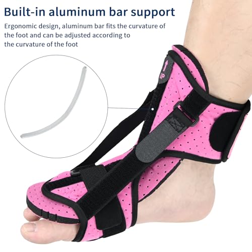 OUHOS PLANTAR FASCIITIS NIGHT SPLINT 3 ADJUSTABLE NIGHT SPLINT FOR FEMALE PINK - Like New