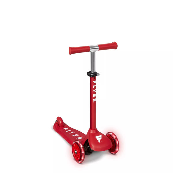 RADIO FLYER GLIDER JUNIOR KICK SCOOTER WITH LIGHT UP WHEELS 3-WHEEL - RED/WHITE - Brand New
