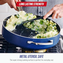 Blue Diamond 5QT PFAS-Free Ceramic Nonstick Sauté Pan with Lid, B07CZM83V8 - Brand New