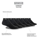 ADIDAS MEN'S CUSHIONED LOW CUT SOCKS ARCH COMPRESSION MEN 12-15 BLACK 6-PACK - Brand New