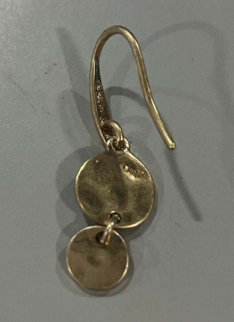 THE SAK DANGLE, HAMMERED, CIRCLE EARRINGS - GOLD - Brand New