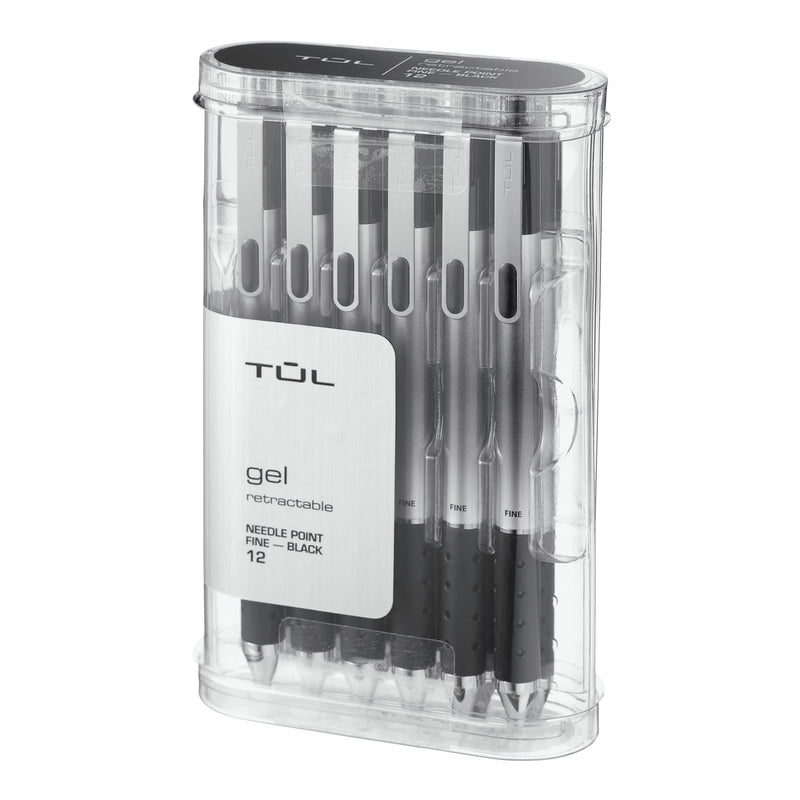 TUL GL1 RETRACTABLE GEL PEN POINT 0.5 MM GRAY BARREL BLACK INK PACK OF 12 BLACK - Brand New