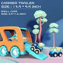 FORTY4 9 PACK CARS TOYS BIG TRANSPORT TRUCK CARRIER TRUCK SOUND LIGHT - BLUE - Like New