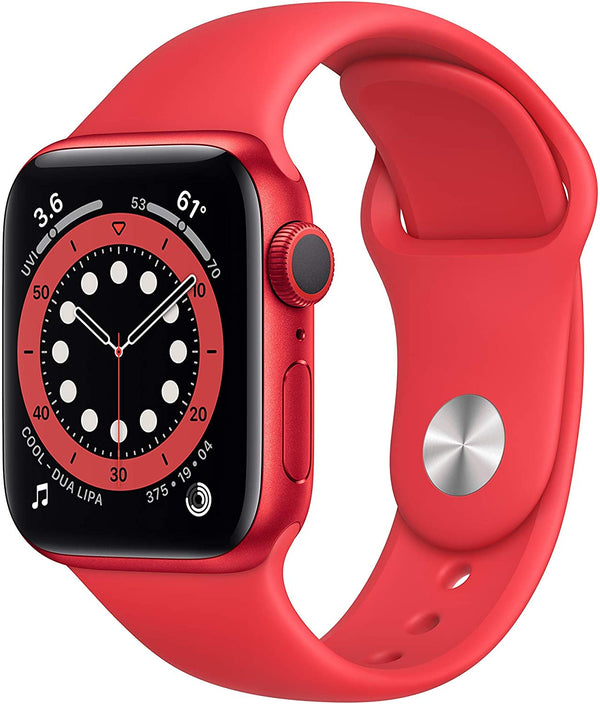 Apple Watch Series 6 GPS 40mm Red Aluminum Case Red Sport Band M00A3LL/A Like New