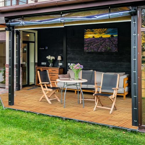 YANGMING INTERLOCKING DECK TILES 10PCS WATERPROOF SOILD WOOD - NATURAL - Like New