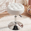 Furniliving Mid-Century Tufted Makeup Ottoman Stool; Modern Big Size - White - Brand New