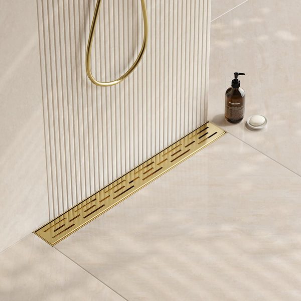NEODRAIN 24-IN BRUSHED BRASS RECTANGULAR LINEAR SHOWER DRAIN - - Scratch & Dent