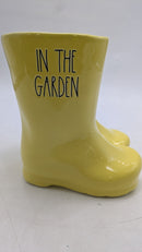 RAE DUNN BY MAGENTA IN THE GARDEN Rain Boots Planter - 6"L x 6"W x 7"H, Yellow - Brand New