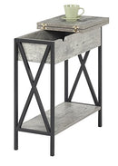 CONVENIENCE CONCEPTS TUCSON ELECTRIC FLIP TOP END TABLE - BARNWOOD/BLACK - Like New