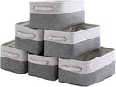 TcaFmac Small Storage Baskets for Shelf 6 Pack Canvas Storage Basket - Like New