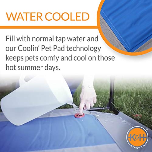 K&H PET PRODUCTS COOLIN' PET COT, 32X25X7 MEDIUM, 1666-32X25, GRAY/BLUE - Like New