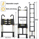RIKADE 6.5FT TELESCOPING LADDER NON-SLIP FEET STABLE HOOK 330LB CAPACITY - BLACK - Like New