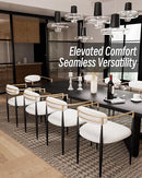 MORDEN FORT MODERN BOUCLE DINING CHAIR, SET OF 2 - WHITE - Like New