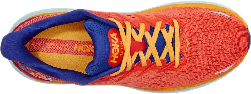 1119393 HOKA ONE ONE Clifton 8 Mens Shoes Fiesta/Bluing 12.5 - Like New