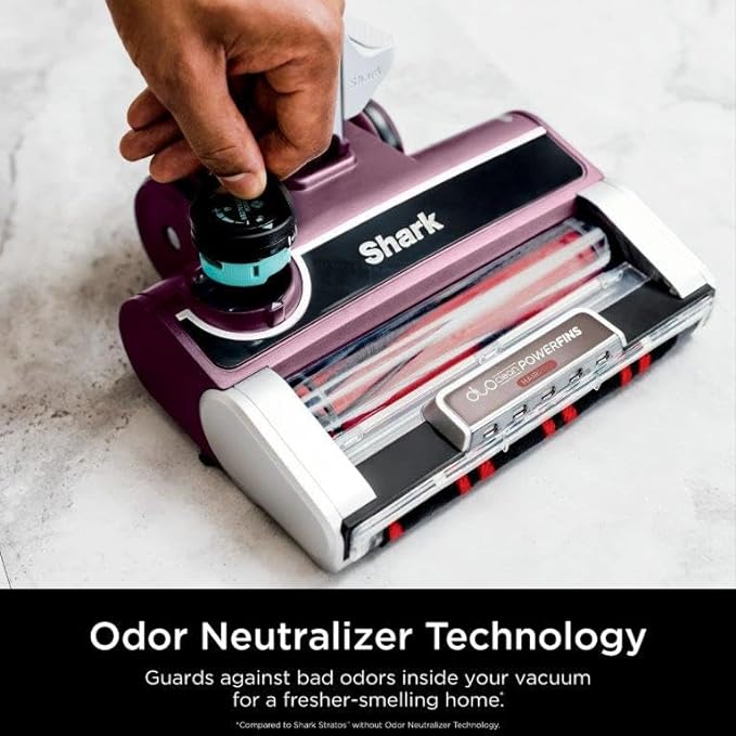 Shark HZ3000 Stratos Ultralight Corded Stick Vacuum DuoClean PowerFins Red Plum - Like New