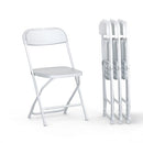 4 PACK Foldable Plastic Chair Steel Frame Seats B0D7265NMJ - White - Brand New