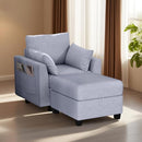 REAL RELAX 31.8" CHAISE LOUNGE CHAIR COMFY CHAISE SOFA RECLINER LIGHT GREY - Like New