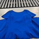 OSCAR DE LA RENTA WOOL DRESS WITH BACK ZIPPER - SIZE: WOMEN 6 - ROYAL BLUE - Brand New