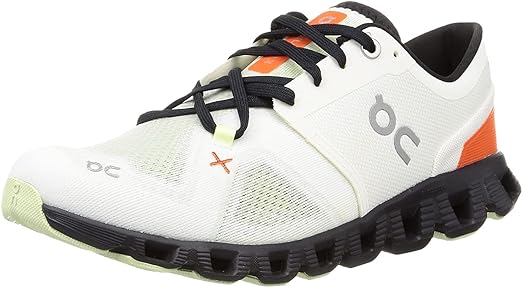 60.98699 On Men's Cloud X 3 Sneakers Ivory/Flame Size 11.5 - Brand New
