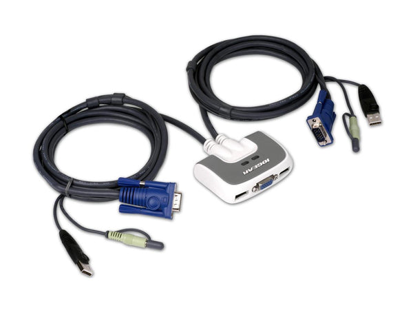 IOGEAR GCS632U 2-Port USB PLUS KVM Switch with Built-in KVM Cables and Audio
