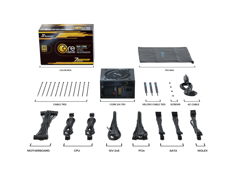 SeaSonic CORE GX-750 ATX3 750 W ATX Fully Modular 80 PLUS GOLD Certified Full