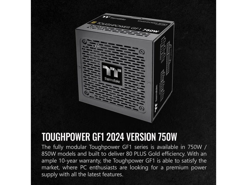 Thermaltake GF1 (2024) Fully Modular ATX 750W Power Supply - 80 PLUS Gold -