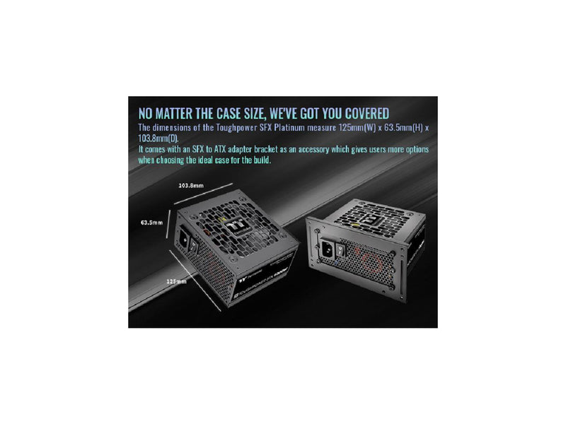 Thermaltake Toughpower SFX 1000W 80Plus Platinum ATX 3.1 600W 12V-2x6 Connector