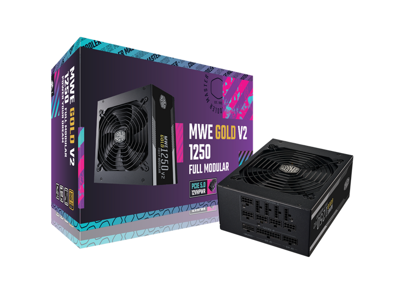 Cooler Master MWE Gold 1250 V2 ATX3.0 Fully Modular, 1250W, 80+ Gold Efficiency,