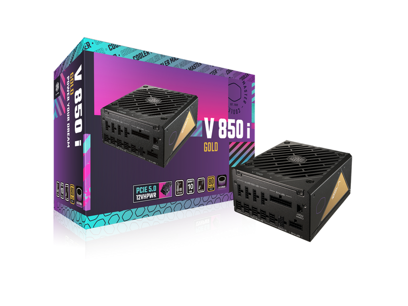 Cooler Master V850 Gold i ATX3.0 Fully Modular, 850W, 80+ Gold, Semi-Digital,