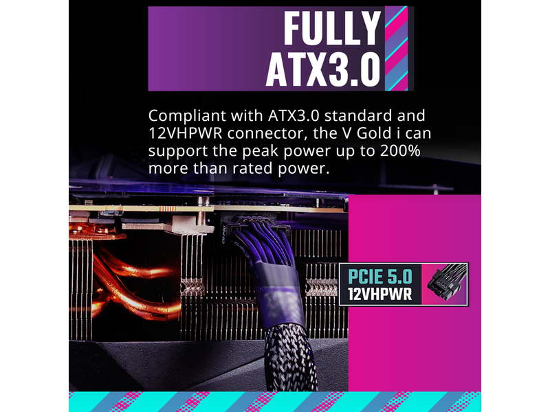 Cooler Master V850 Gold i ATX3.0 Fully Modular, 850W, 80+ Gold, Semi-Digital,