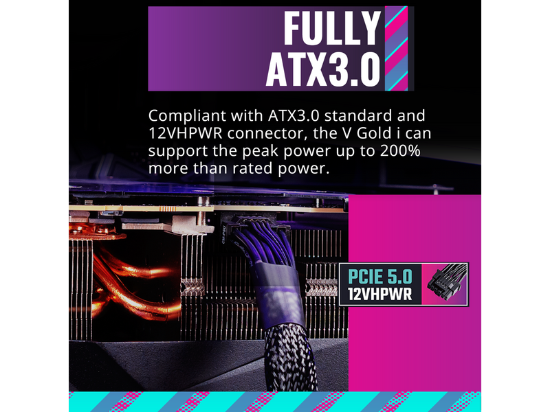 Cooler Master V750 Gold i ATX3.0 Fully Modular, 750W, 80+ Gold, Semi-Digital,