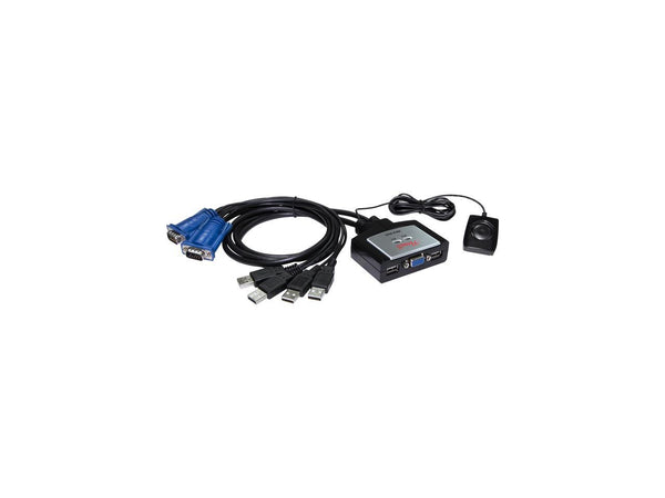 2 Port USB KVM Switch RKV-2UC. Built-in USB Cable and Switch Remote. 1