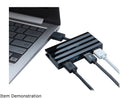 Rosewill 4-Port Slim USB 3.0 Mini Hub, with Built-in 2" Cable, Compatible with