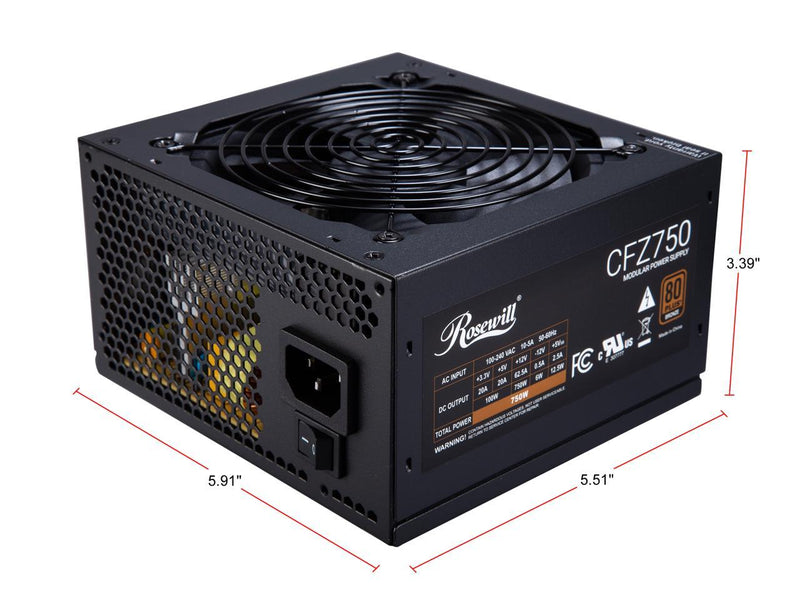 Rosewill CFZ750 750W ATX Semi Modular Gaming Power Supply | 80 Plus Bronze