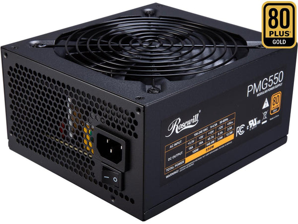 Rosewill PMG 550, 80+ Gold Certified, 550W Fully Modular Power Supply, Low